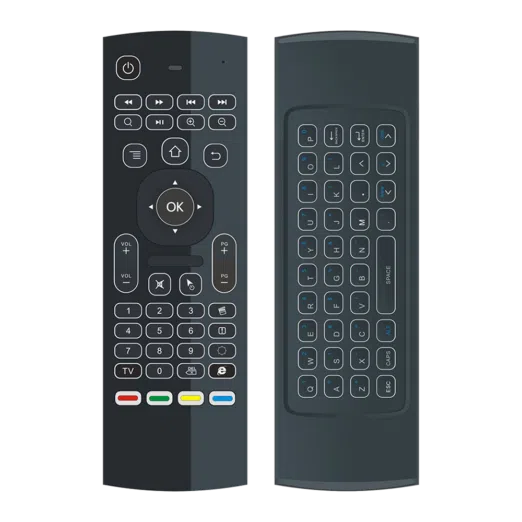DroiX MX3-L Backlit Air-Mouse - Shown from front and back