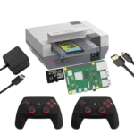 RETROFLAG NESPi 4 DIY Starting Kit for RetroPie Home Console - Showing everything included (R1 Gamepads)