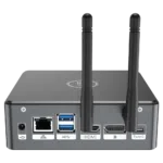 Proteus by DroiX Windows Mini PC - Shown from the rear with Display Port, HDMI Port, USB Type-C Port, 2x USB Type-A and RJ45 1GB/s Ethernet Port