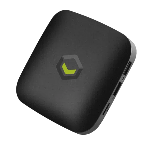 T2 TV Box shown from the front, at an angle