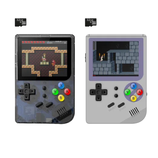 RG300 Grey and Transparent - Playing Price of Persia and Retro Game with 32GB MicroSD Card Included
