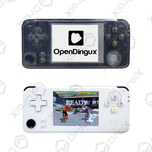 DroiX RS-97 Plus V2 Open Dingux Retro Gaming Console Handheld - Transparent and White