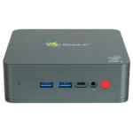 Beelink U57 Windows 10 Intel NUC Mini PC - Front facing showing Microphone, 2x USB 3.0 Type-A, 1x USB Type-C, 3.5mm Headphone Jack and Power button