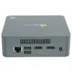 Beelink U57 Windows 10 Intel NUC Mini PC - Rear I/O showing 1GB/s RJ45 Ethernet Port, 2x USB 2.0 Type-A and two HDMI Ports
