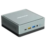 MinisForum DeskMini UM350 Ryzen Mini PC shown from the front at angle