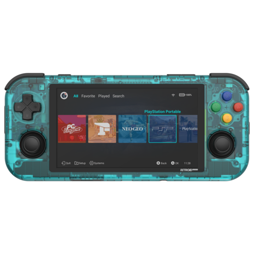 Retroid Pocket 3 Plus Clear Blue from the front