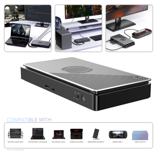 Image of the GPD G1 2024 eGPU Docking Station featuring AMD Radeon RX 7600M XT GPU TGP Toggle Switch and versatile connectivity options Ideal for gamers and professionals Pre order now for revolutionary capabilities
