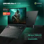 The GPD Win Max 2 2024 is powered by an AMD Ryzen 7 8840U processor featuring 8 cores and 16 threads with clock speeds reaching up to 51 GHz The device also includes an AI powered NPU enhancing its performance for demanding applications and gaming