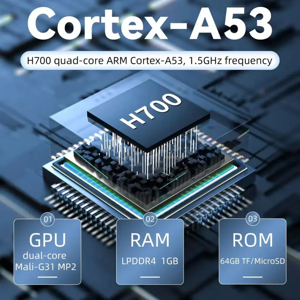 ANBERNIC RG28XX 3 Anbernic RG28xx handheld gaming console with a Cortex-A53 processor, showcasing its retro design with a sleek, modern finish. The console features a vibrant screen, ergonomic controls, and a compact form factor ideal for portable gaming