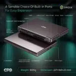 The GPD Win Max 2 2024 features a variety of built in ports including USB 32 Gen 2 USB 4 HDMI 21 Oculink SFF 8612 dual USB 32 Gen 1 ports and a 35mm headset and microphone jack It also has a power button with a fingerprint sensor for added security