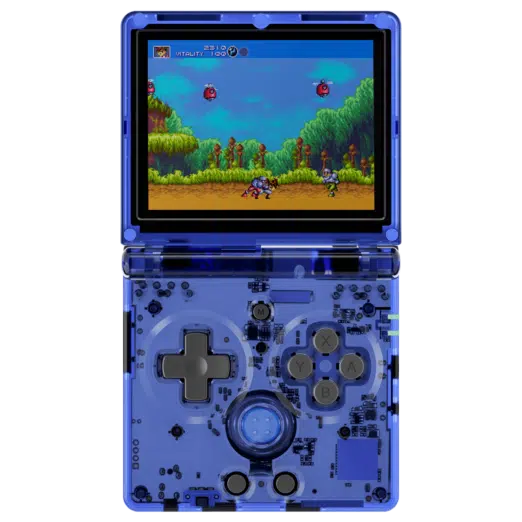 ANBERNIC RG35XXSP Transparent Blue Handheld Playing Video Game