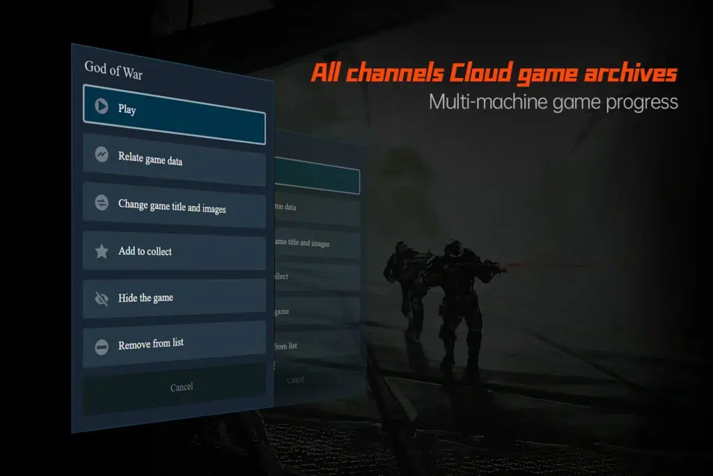 ONEXPLAYER X1 Mini 15 Game interface on the ONEXPLAYER X1 Mini showcasing all-channel cloud game archives for synchronized multi-machine progress.