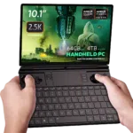 GPDWINMAX22025INFOGRAPHICNEW37064401 DROIX Global Image of the GPD Win Max 2 2025 handheld PC featuring a 101 inch 25K touchscreen display Key specifications include AMD Ryzen AI Pro 9 HX CPU AMD Radeon Graphics 64GB RAM and 4TB M2 SSD storage The display shows a futuristic gaming scene with a sci fi theme emphasizing its advanced performance and immersive experience