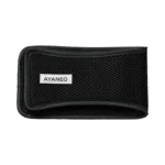 AYANEO Pocket Micro Case in black with a breathable mesh design and a sleek AYANEO logo patch, providing compact and stylish protection for the gaming console