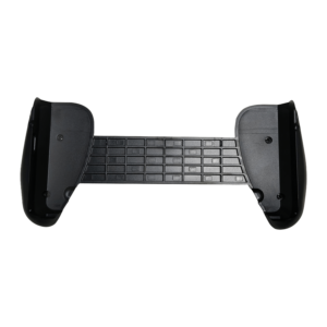 Top-down view of the GPD Win Mini Grips 2025, showcasing the ergonomic design and textured grip panels for enhanced comfort and control.