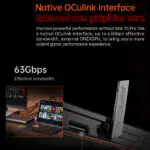ONEXPLAYER X1 PRO with a native OCulink interface for external GPU support offering up to 63Gbps bandwidth for enhanced gaming performance