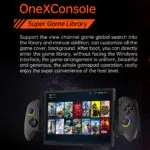 ONEXPLAYER X1 PRO running OneXConsole software which provides a streamlined game library interface optimized for controller based navigation