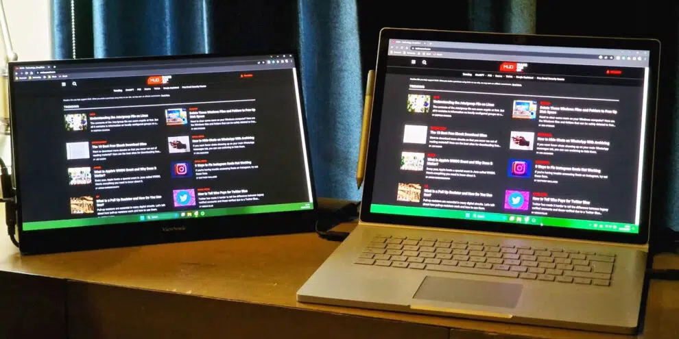 Portable Monitor allowing for a larger work environment improving efficiency