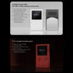 Product diagrams explaining the AYANEO Pocket VERT build quality, featuring the full CNC-milled unibody construction and the seamless, high-strength front glass panel that merges with the frame.